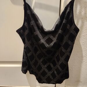 NWT Women's Sheinbae black rhinestone embellished cami. XL